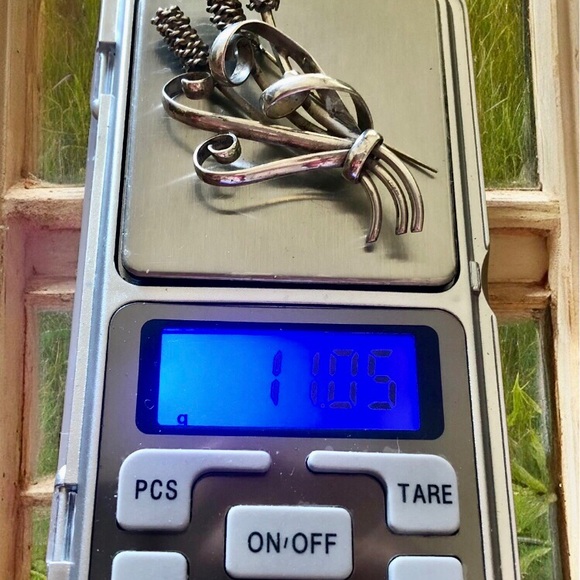 Sterling Silver Vintage Brooch Cattails Bulrush Reed Plant Signed ss grams - Picture 13 of 14